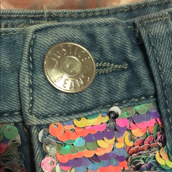 Justice sequin flip jean shorts - Picture 4 of 5